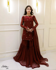 LJ-MAROON GHARARA
