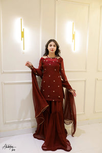 LJ-MAROON GHARARA