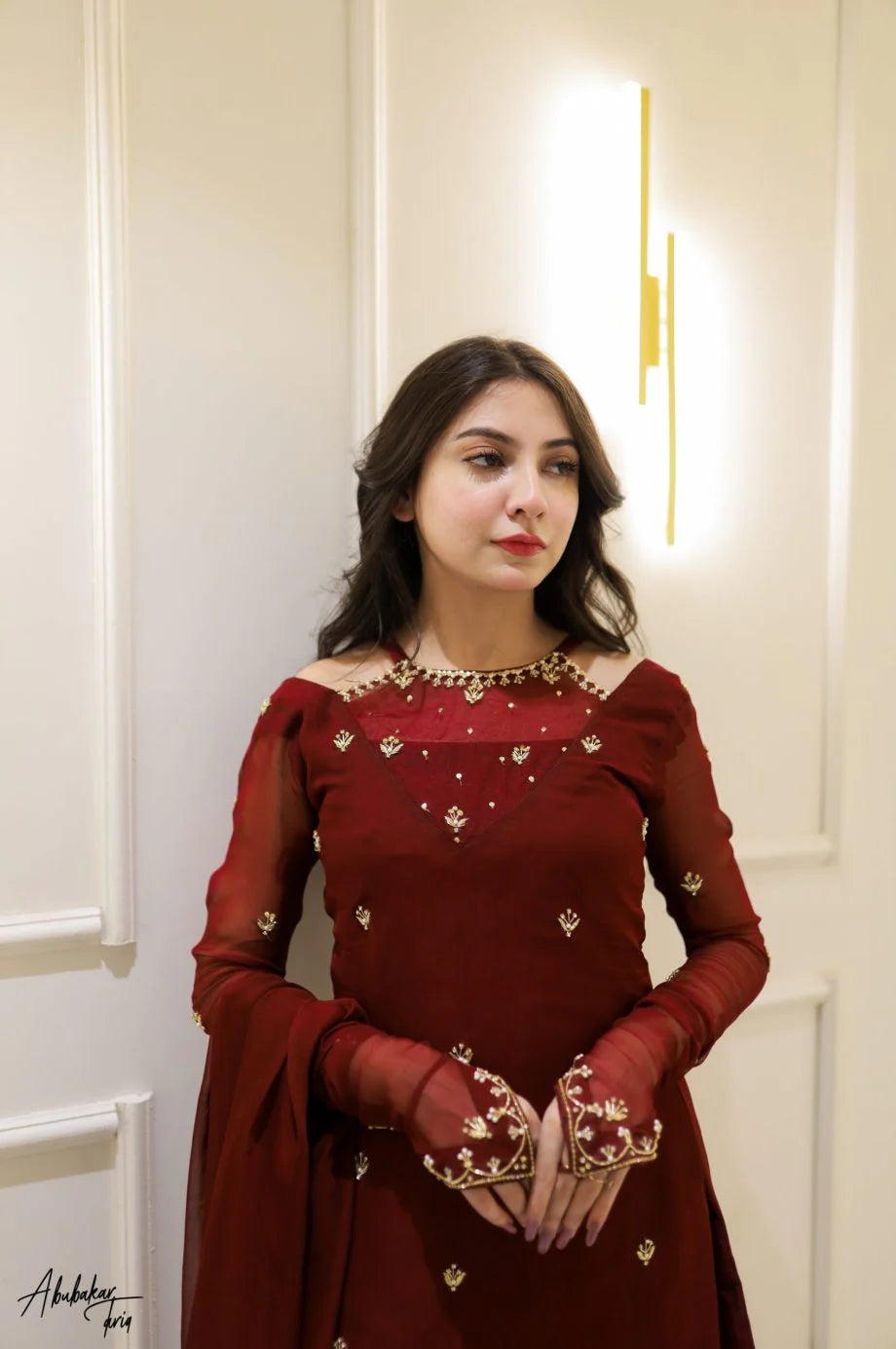 LJ-MAROON GHARARA
